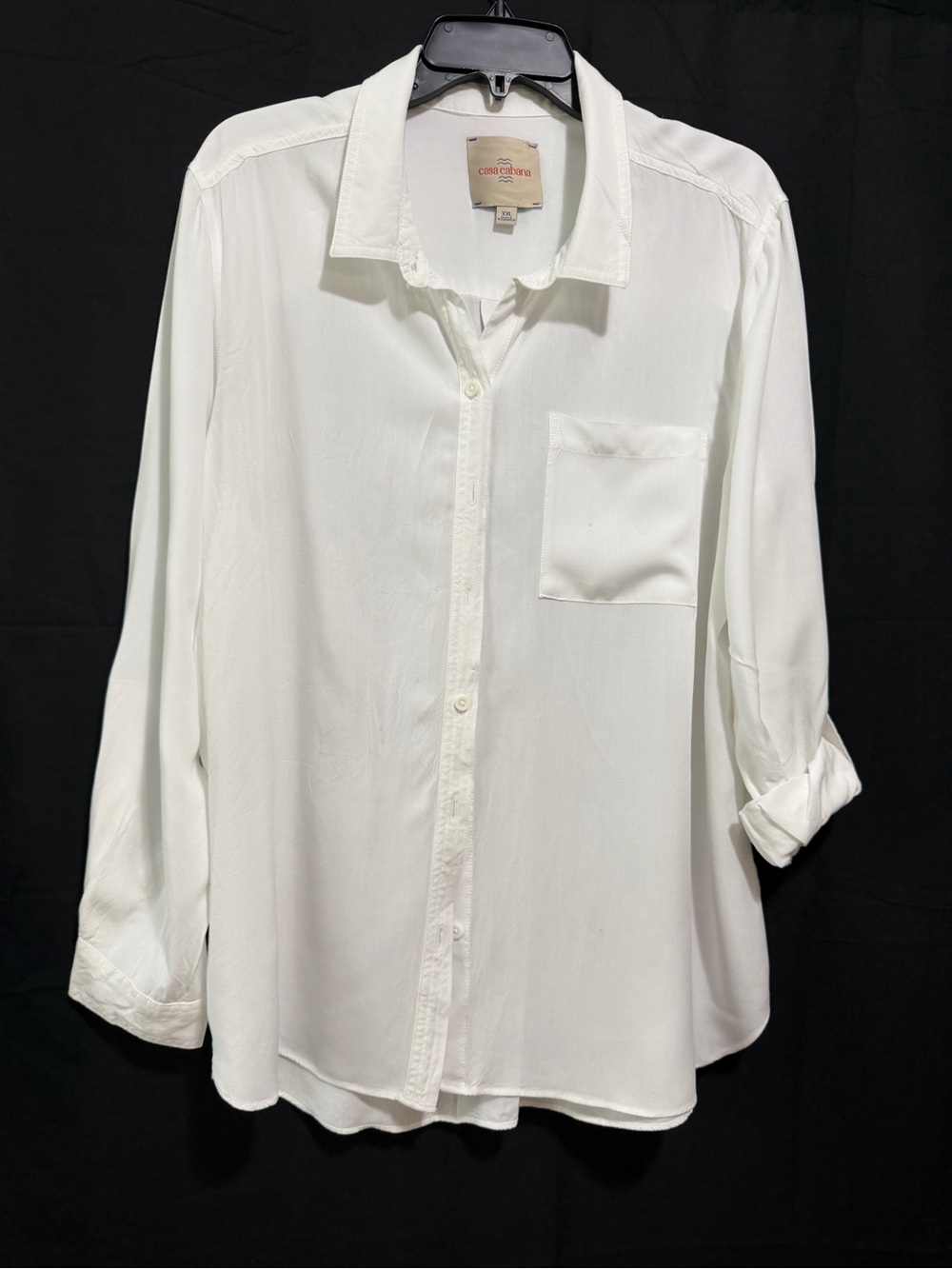 White Long-Sleeve Button-Up Shirt